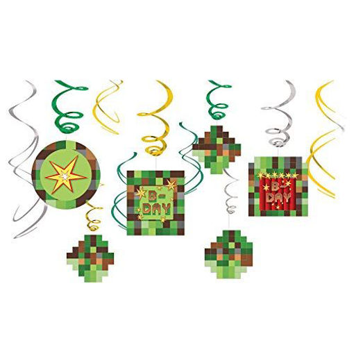 Picture of MINECRAFT SWIRL DECORATION 61CM - 12PK